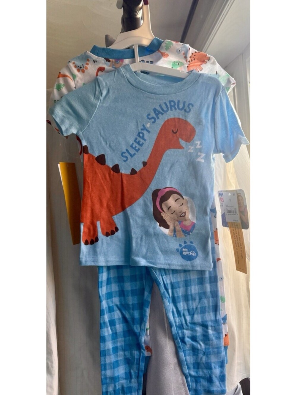 Ms Rachel  Soft 4 Piece Pajama Set Short Sleeve NWT 3T Unisex Dinosaur